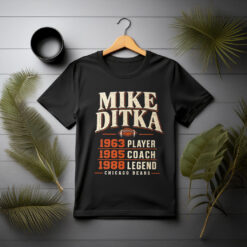Mike Ditka T-Shirt, Player Coach Legend Chicago Bears Milestones