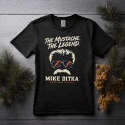 Mike Ditka T-Shirt, The Mustache The Legend Chicago Bears Graphic